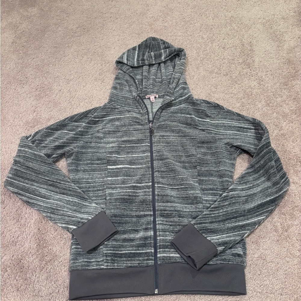 Juicy Couture Gray Striped Zip Hoodie